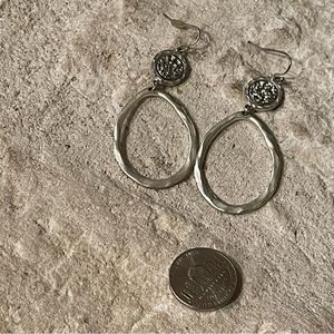 Hammered silver earrings